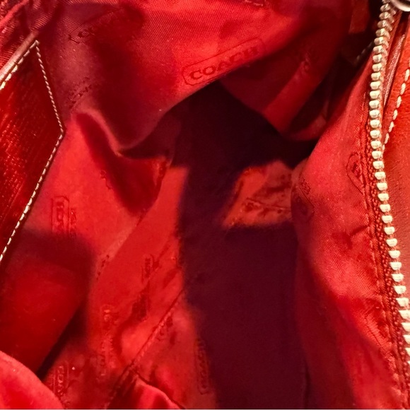 Coach VINTAGE Legacy Red Leather Crossbody Bag 9543 EUC Zip Close Adj Strap - Picture 15 of 16